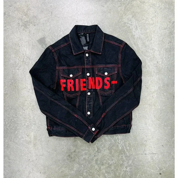 HOT Mens Denim Vlone Denim Jacket Friends Friends Denim